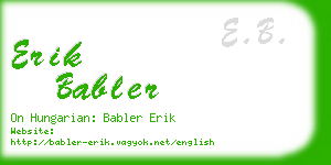 erik babler business card